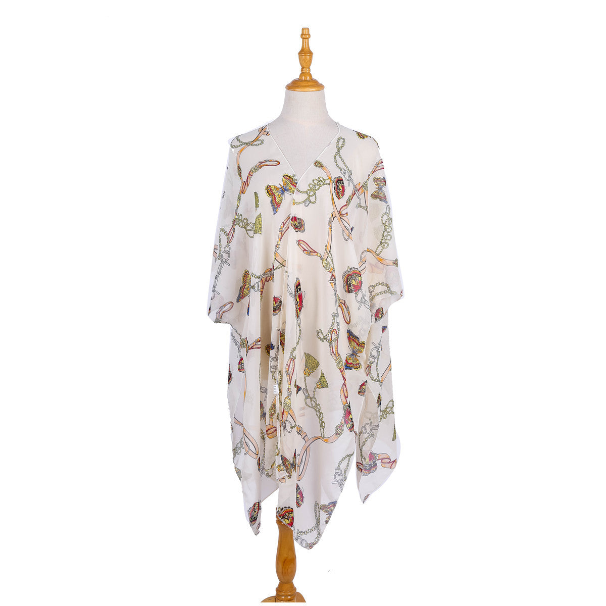 Spring Summer Butterfly Bag Chain Trend Mix Match Printing Chiffon Sun Protection Cardigan Coat Swimsuit Blouse Bella Mia